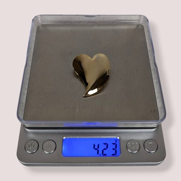 (2/$20) V. Smooth Heart Brooch - Picture 6 of 6